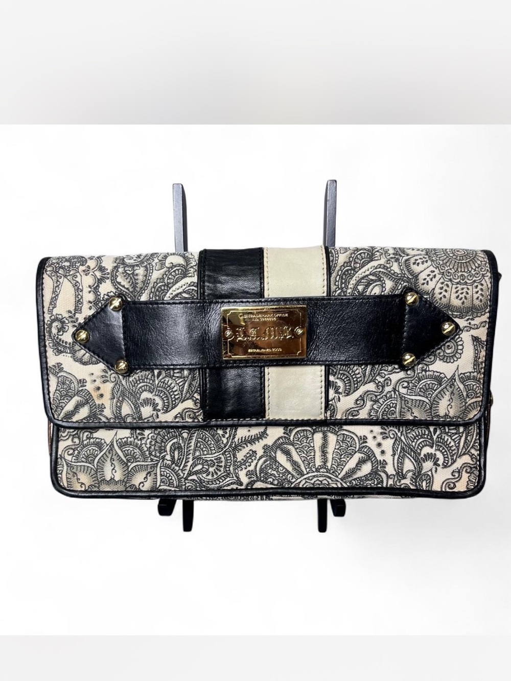 L.A.M.B. Gwen Stefani Darjeeling Tattoo Paisley Henna Clutch Purse Bag Y2K Vtg